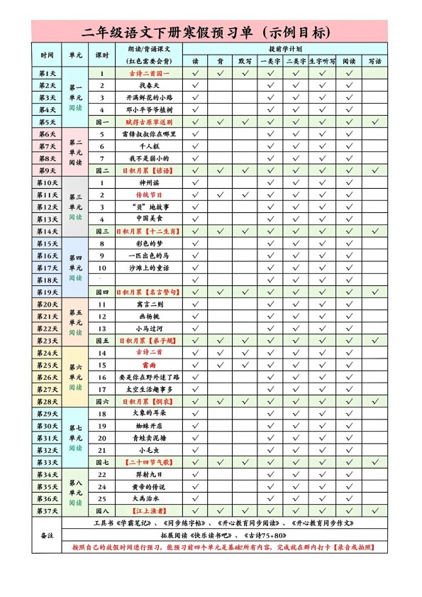 【2026春4页完整版】一年级下册语文寒假预习单.pdf-985文库