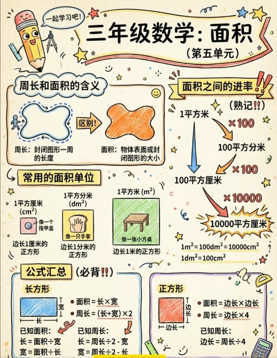 【2026春新版】三年级下册第五单元面积【高彩板】 人教版小学数学.pdf-985文库