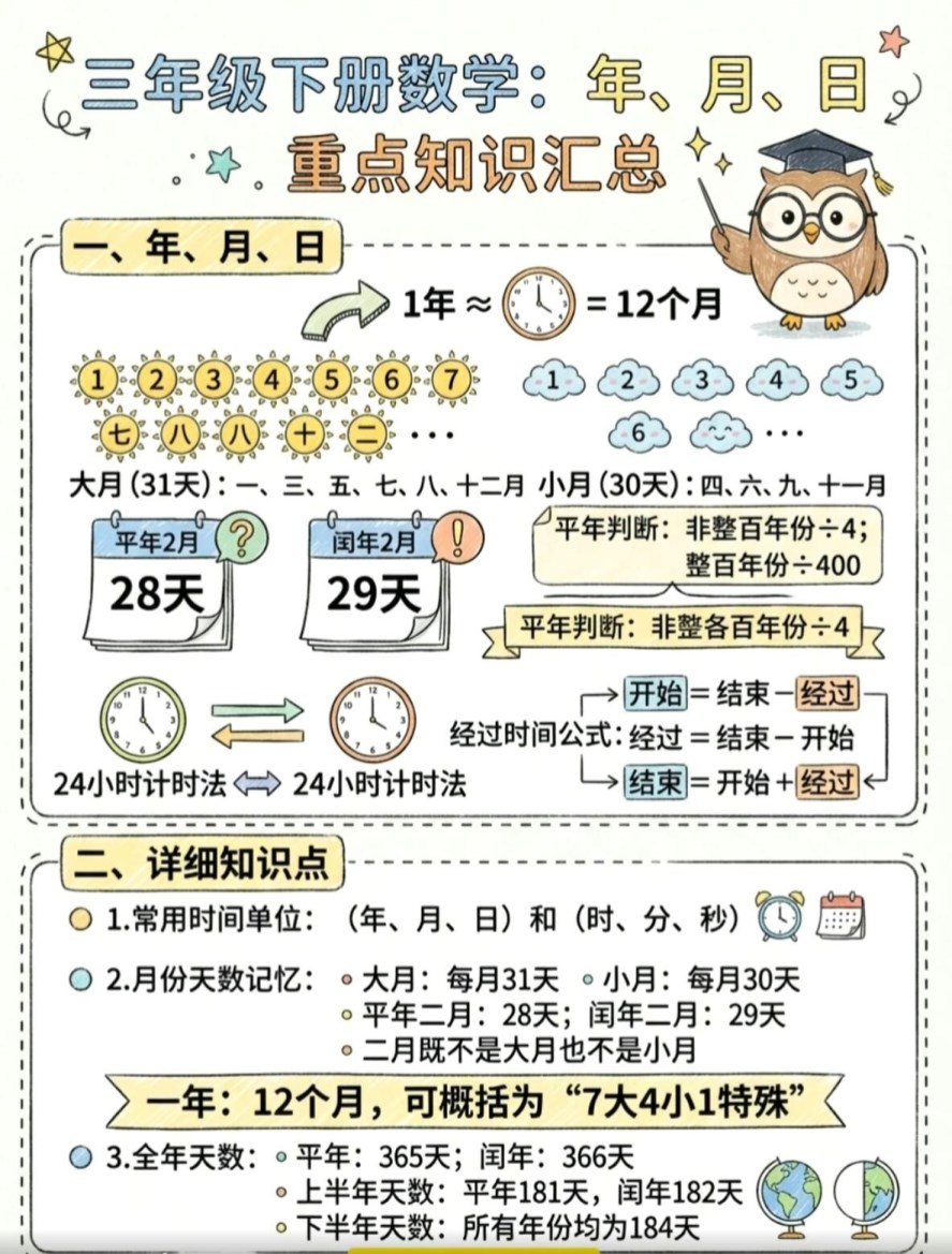 【2026春新版】三年级下册年月日汇总【高彩板】.pdf-985文库