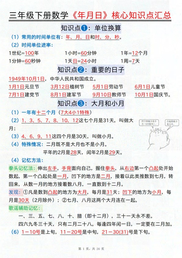 【2026年春新版】三年级(下)数学《年月日》核心知识点汇总+计算技巧+六大考点必刷题.pdf-985文库