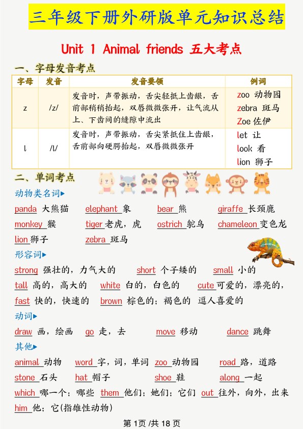 【2026年春新版】三下册外研版英语:知识点背记【高清完整版】.pdf-985文库