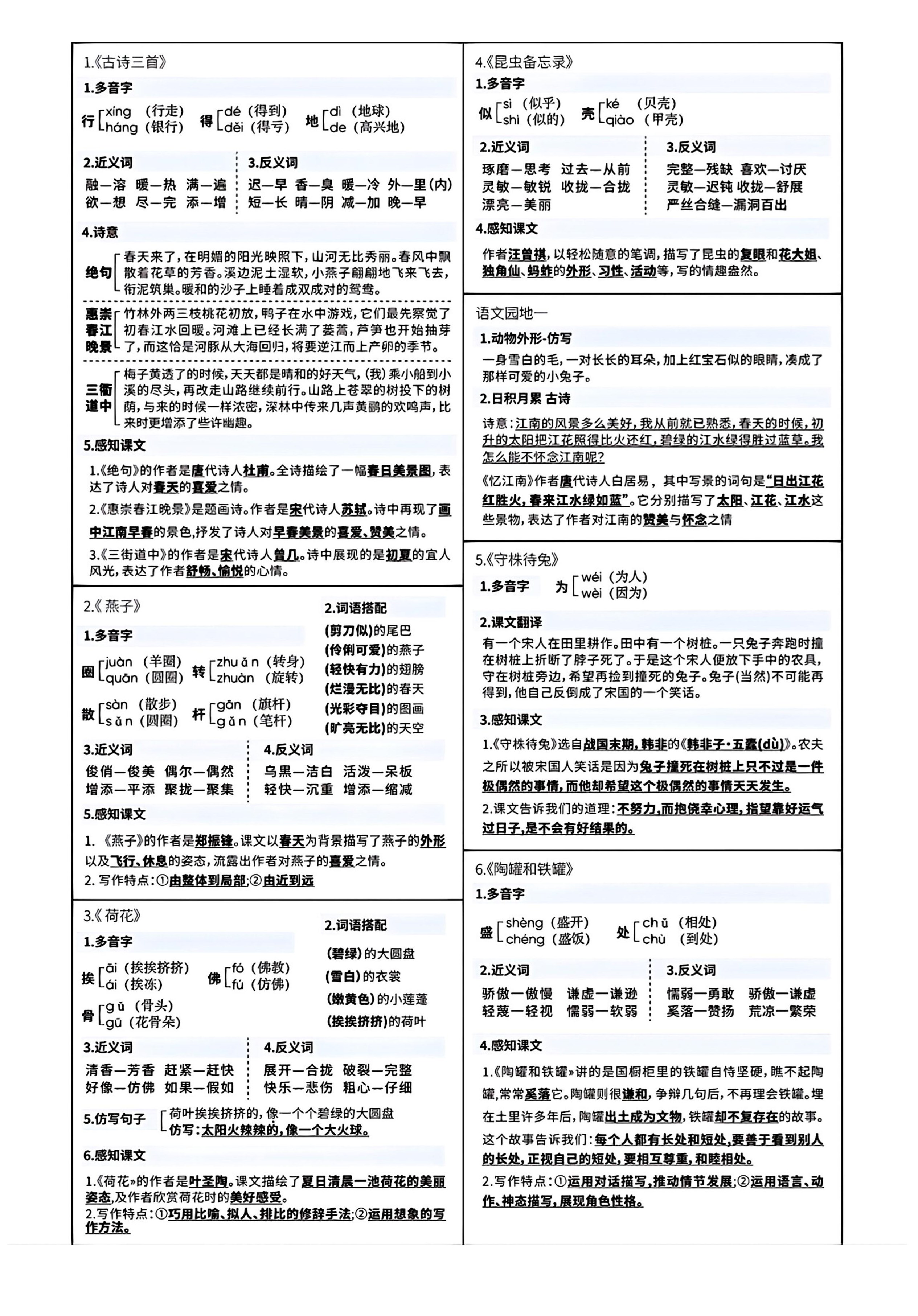 【2026春6页】小学语文《课课贴》三年级下册.pdf-985文库