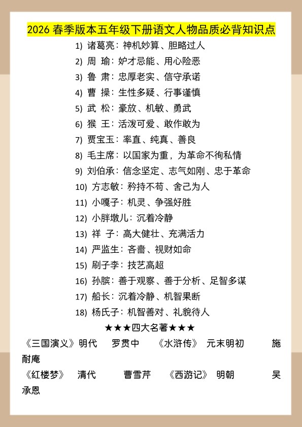 2026春新版四年级下册语文:课文说明道理知识归纳.pdf