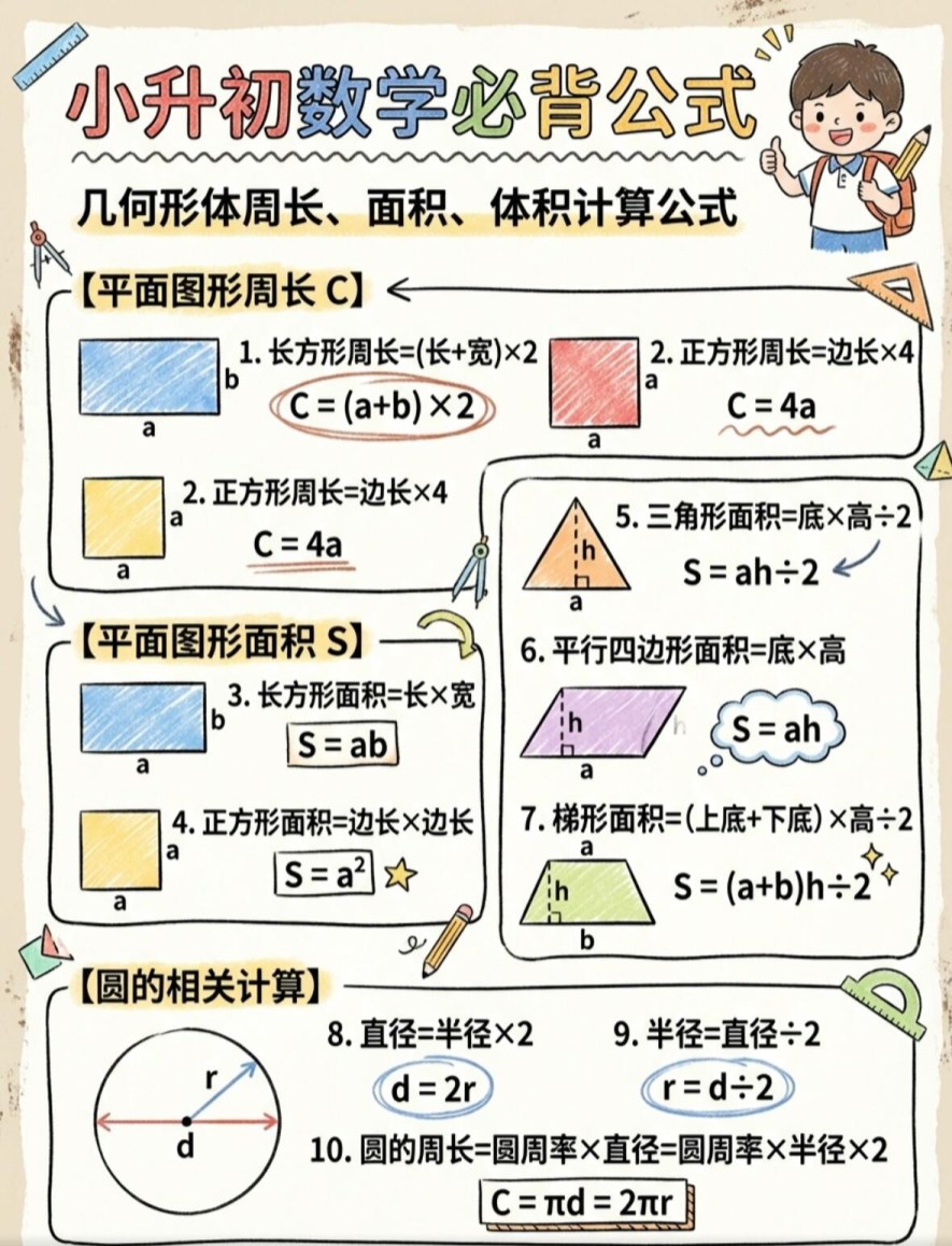 【2026春新版】小升初必背公式【高彩板】.pdf-985文库