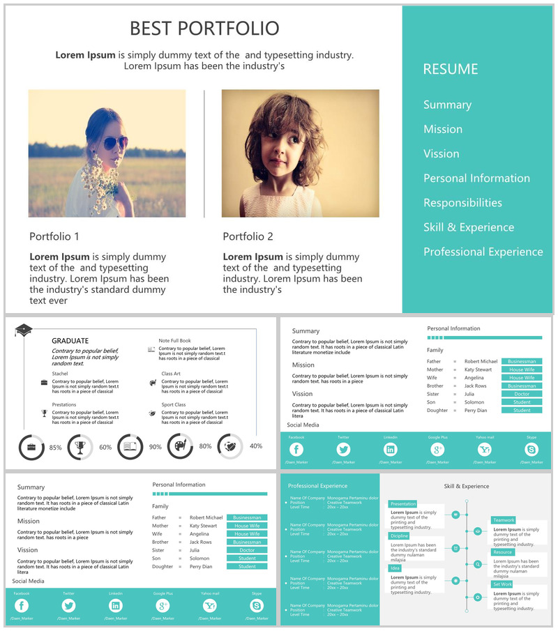 英文欧美自我介绍简历求职竞聘通用PPT模板