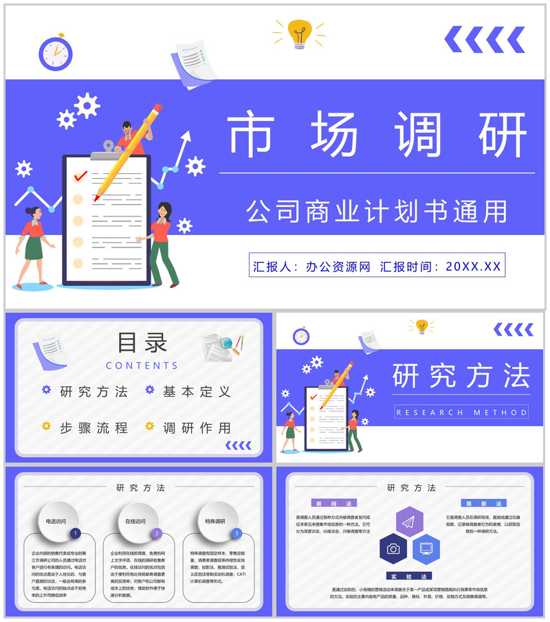 产品市场调研方法分析市场营销需求计划总结PPT模板