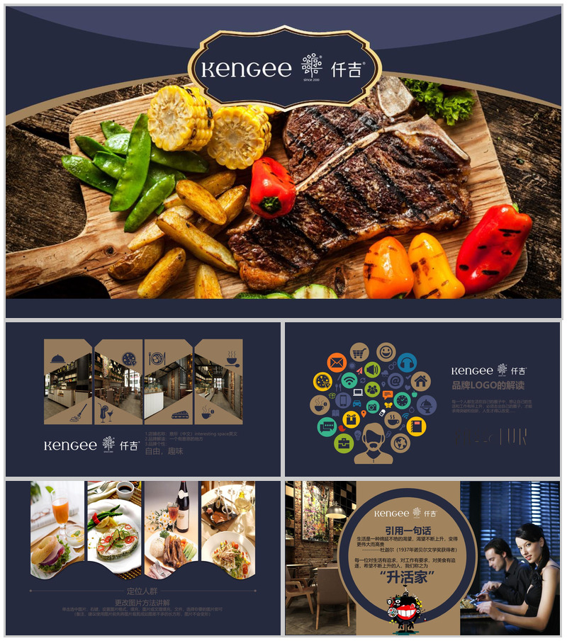 高端商务西餐厅品牌推广宣传策划PPT模板