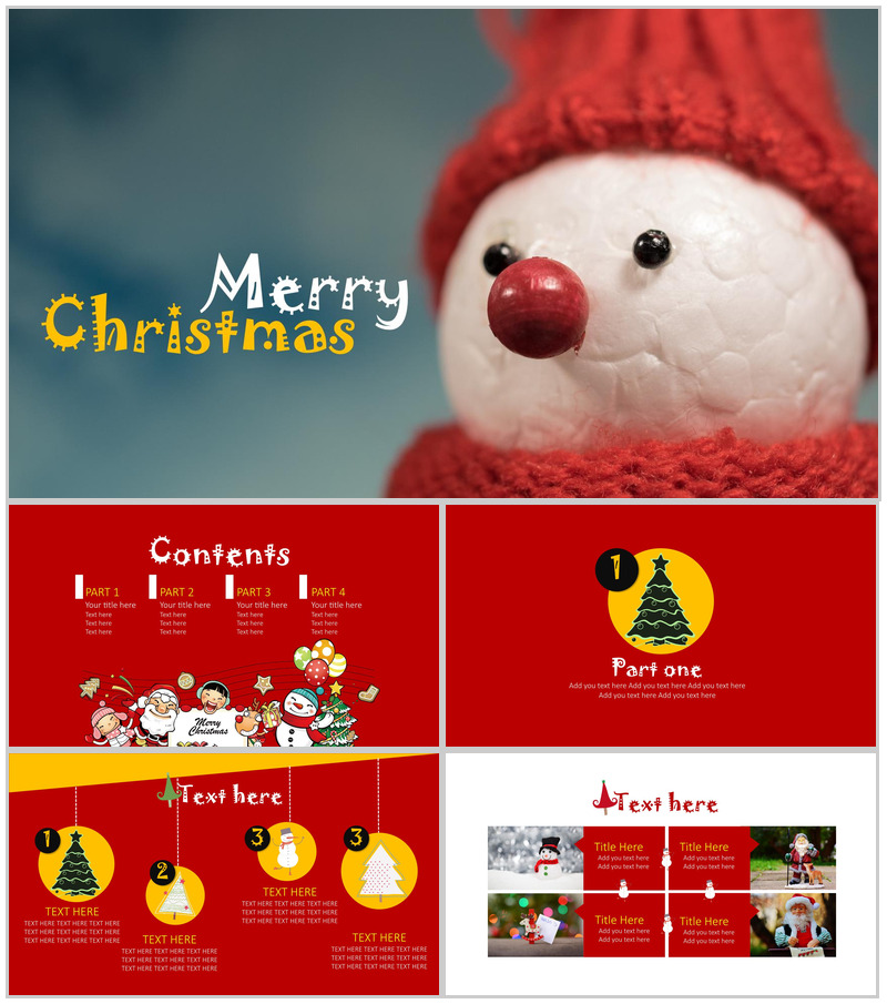 个性创意圣诞雪人圣诞营销活动策划PPT模板