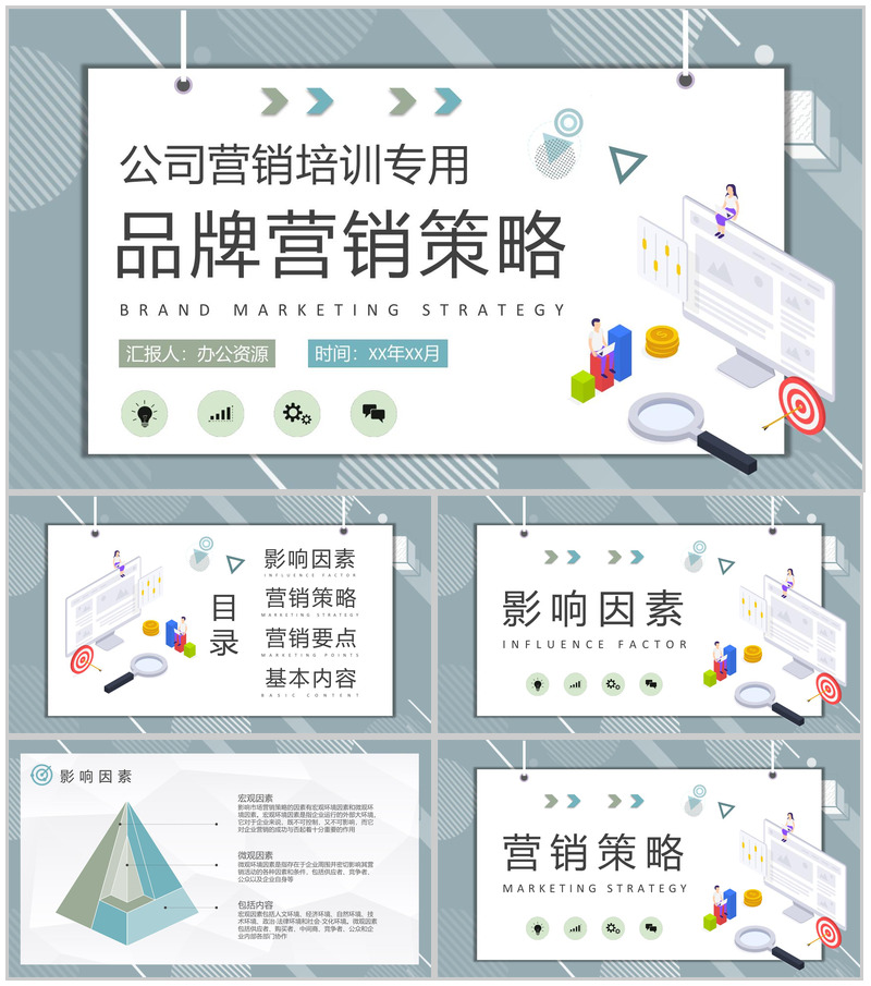 公司品牌市场定位分析营销策略知识培训总结PPT模板