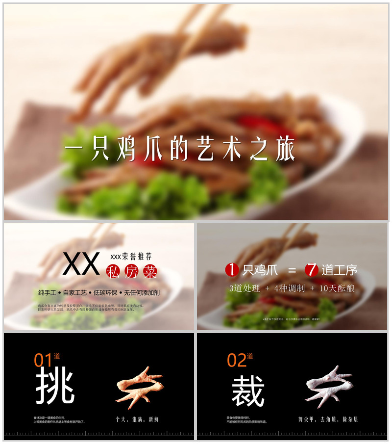 简约大气美食制作方法宣传产品介绍PPT模板
