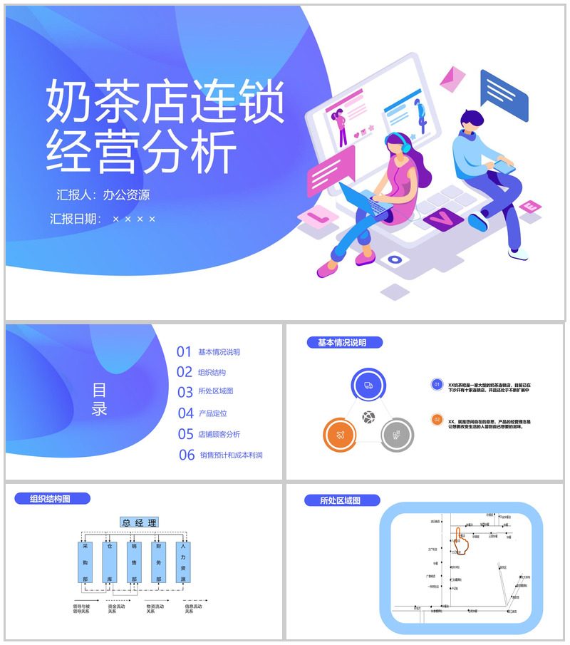 捧在手里甜在心中!XXX奶茶店连锁经营分析PPT模板