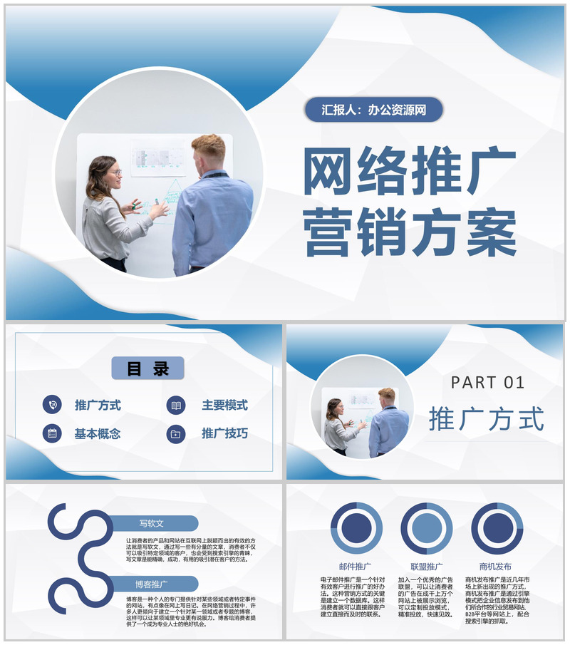 企业网络推广营销方案总结电商推广方法介绍PPT模板