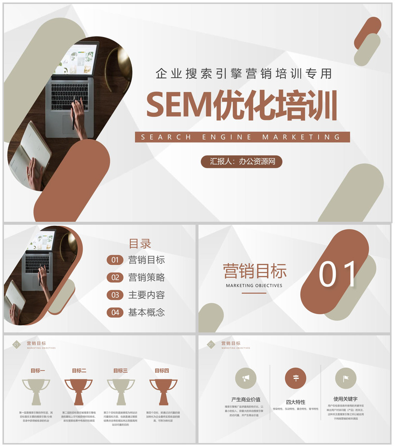 企业运营部门搜索引擎营销方案SEM优化策略培训PPT模板