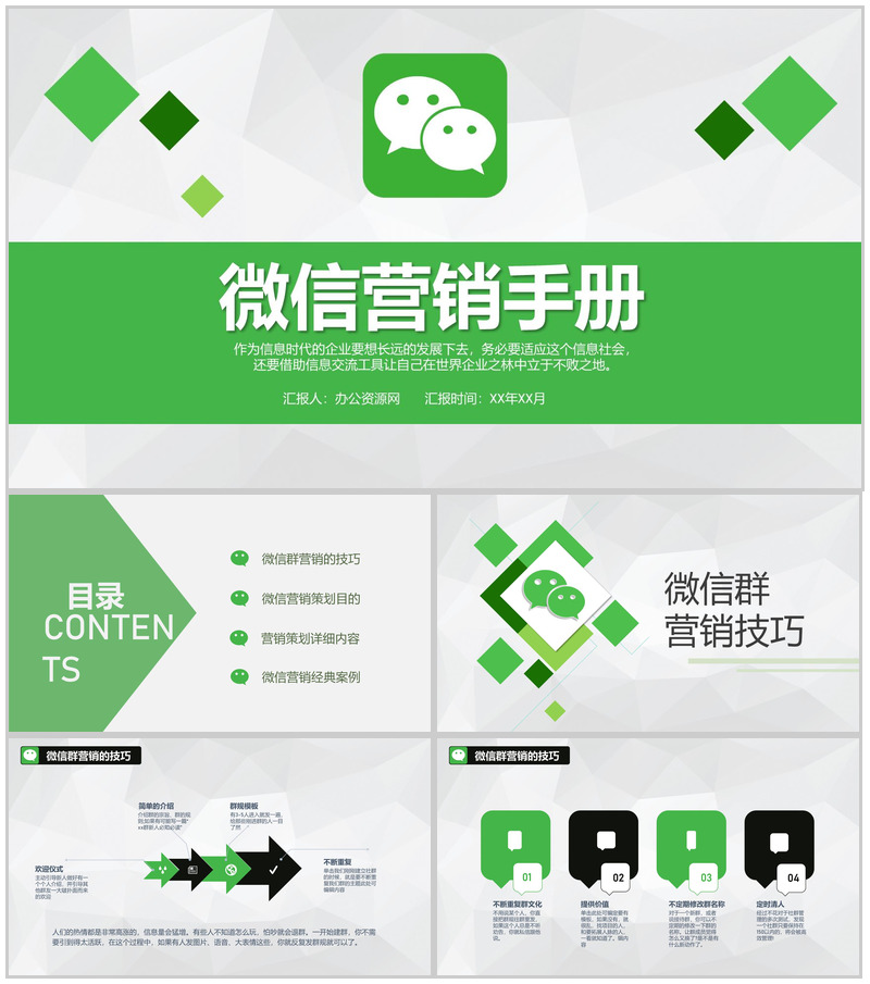 微信营销社群营销搭建框架和营销思路动态PPT模板