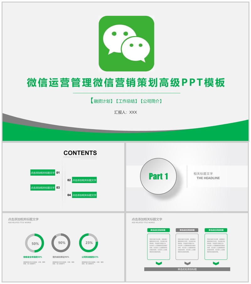 微信运营管理微信营销策划高级PPT模板