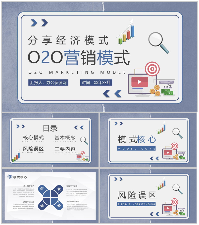 新零售O2O营销模式的核心电子商务案例PPT模板