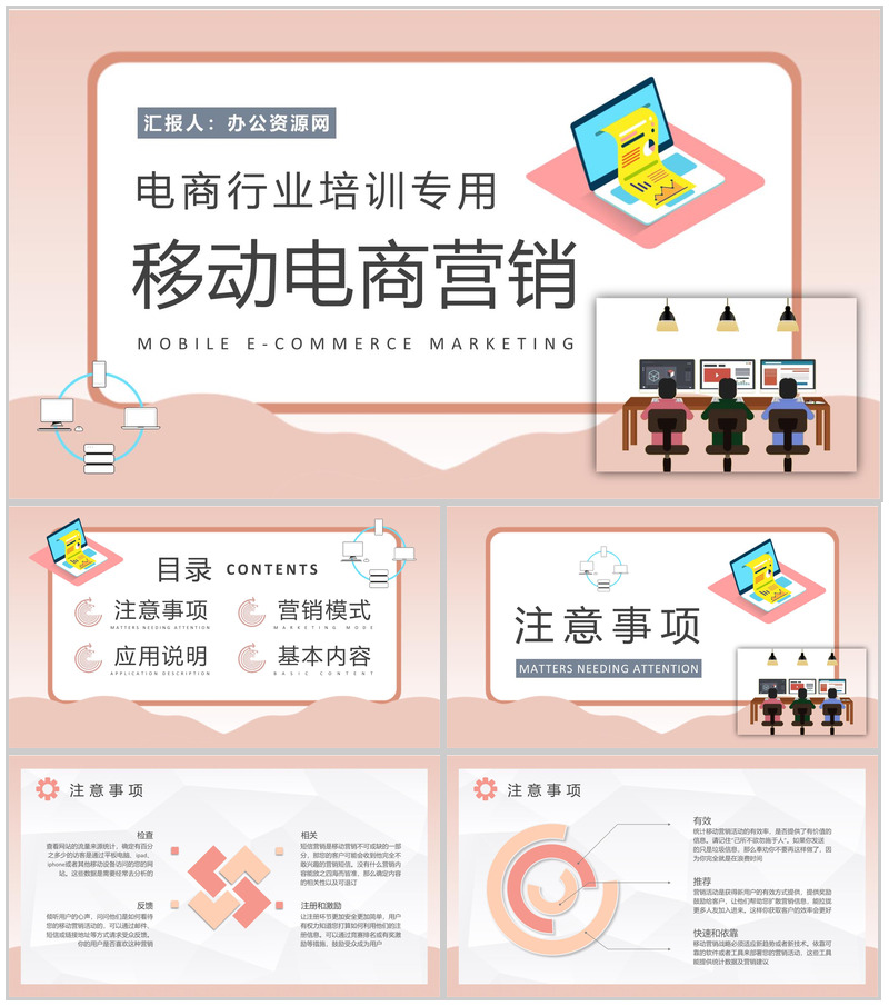 移动电商营销课程培训电商行业营销案例分析总结PPT模板