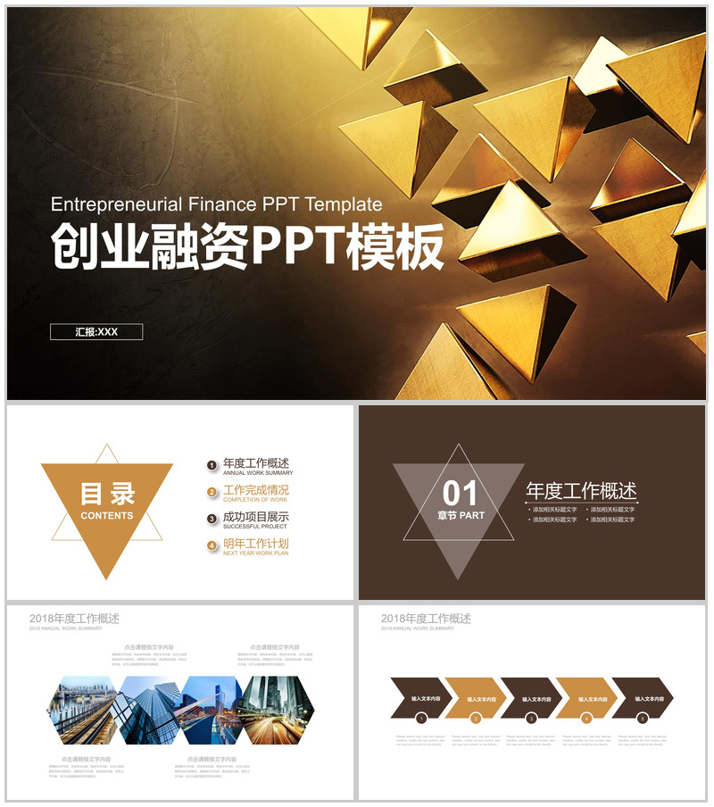 创业融资汇报企业计划总结PPT模板