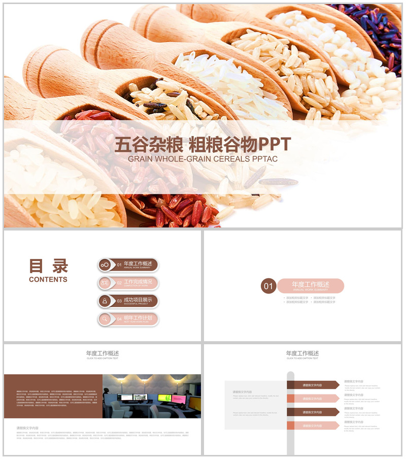 粗粮谷物产品宣传工作总结PPT模板