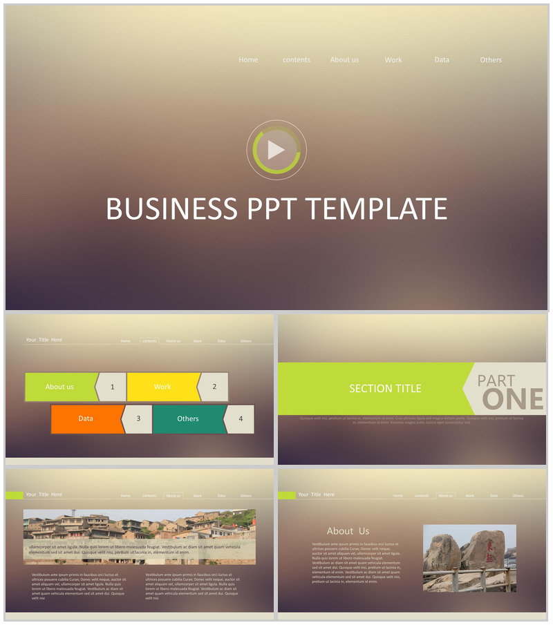 黄色淡雅欧美商务商业计划书工作总结汇报PPT模板
