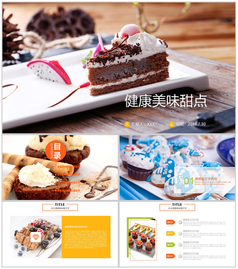 甜点蛋糕产品宣传品牌推广PPT模板