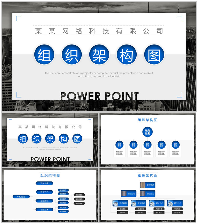 网络科技有限公司组织架构图PPT模板