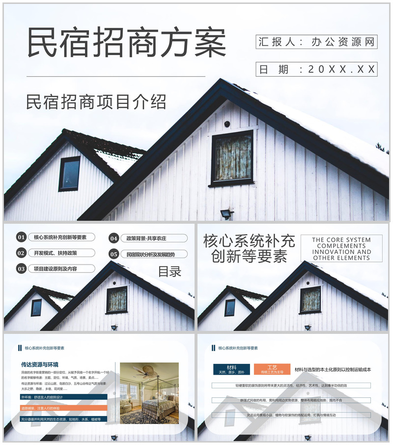 项目介绍民宿招商计划加盟与投资PPT模板