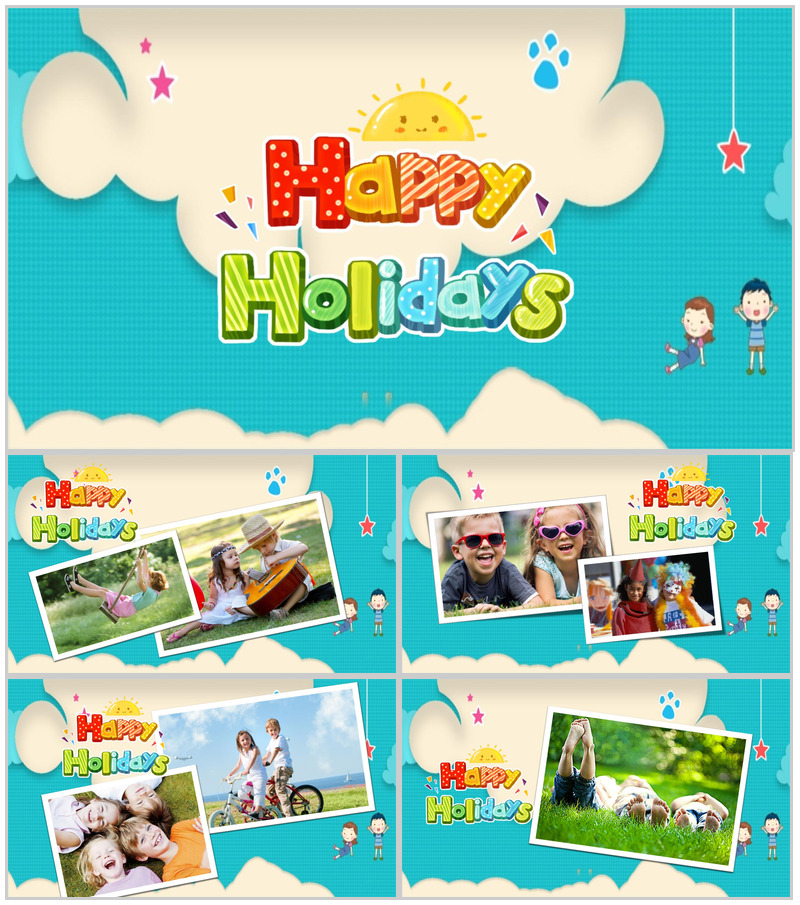 玩转暑假主题相册PPT模板