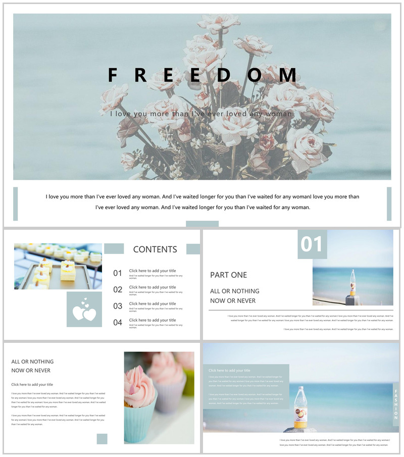 文艺唯美杂志风摄影集相册PPT模板