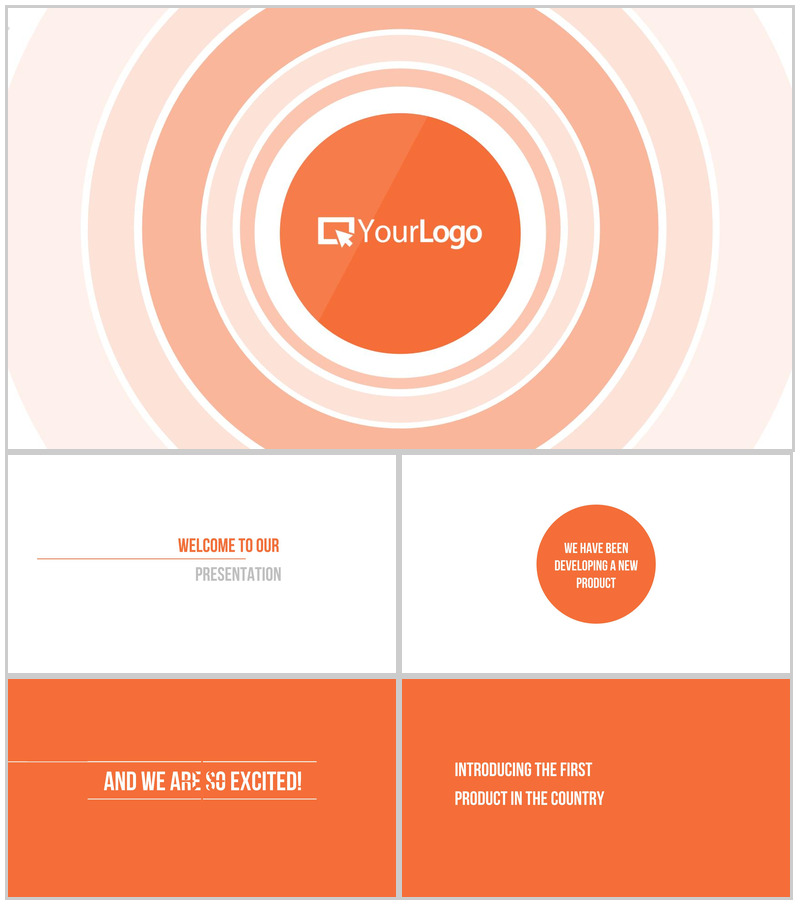 橙色酷炫快闪动画动态视频介绍PPT模板