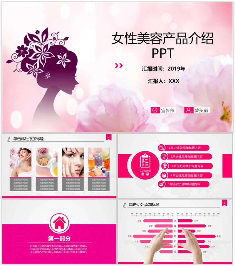 女性美容产品介绍企业宣传PPT模板