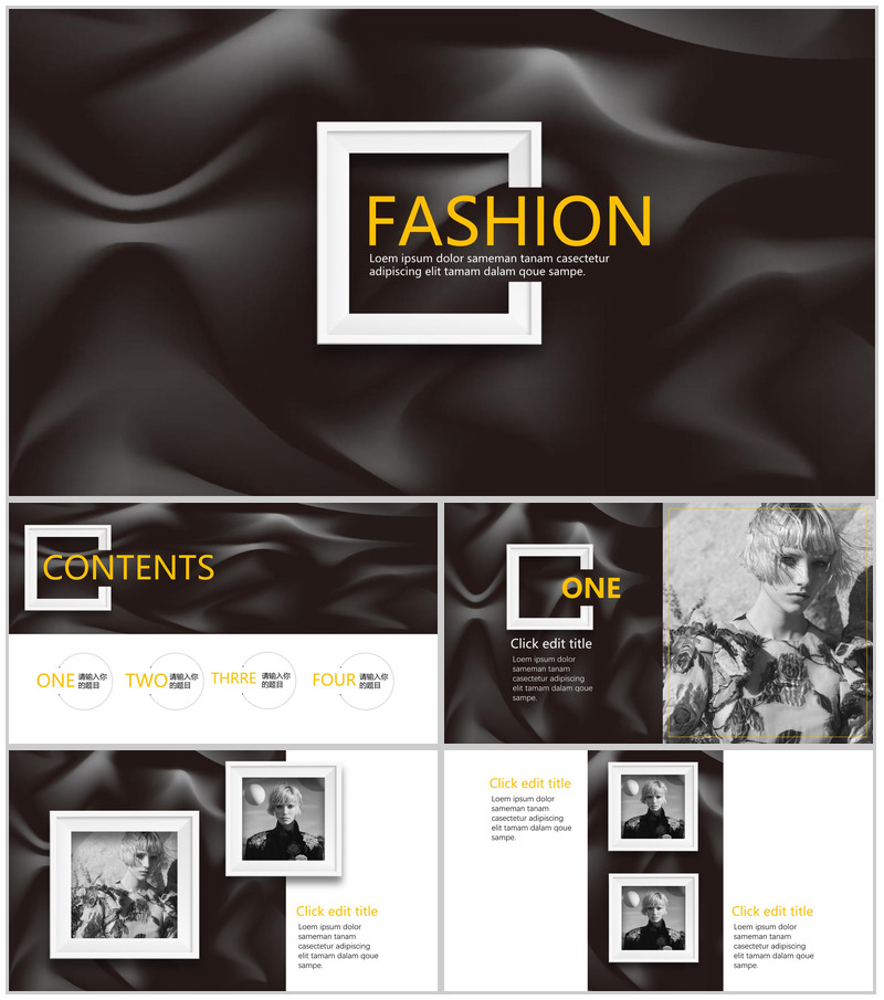 欧美风时尚品牌宣传动态PPT模板