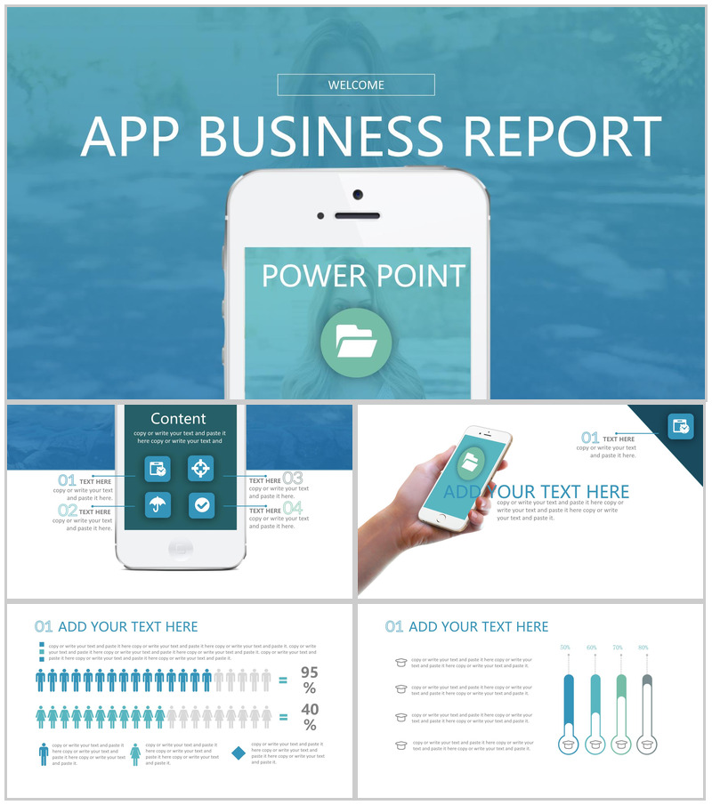 清新简约手机新品宣传介绍PPT模板