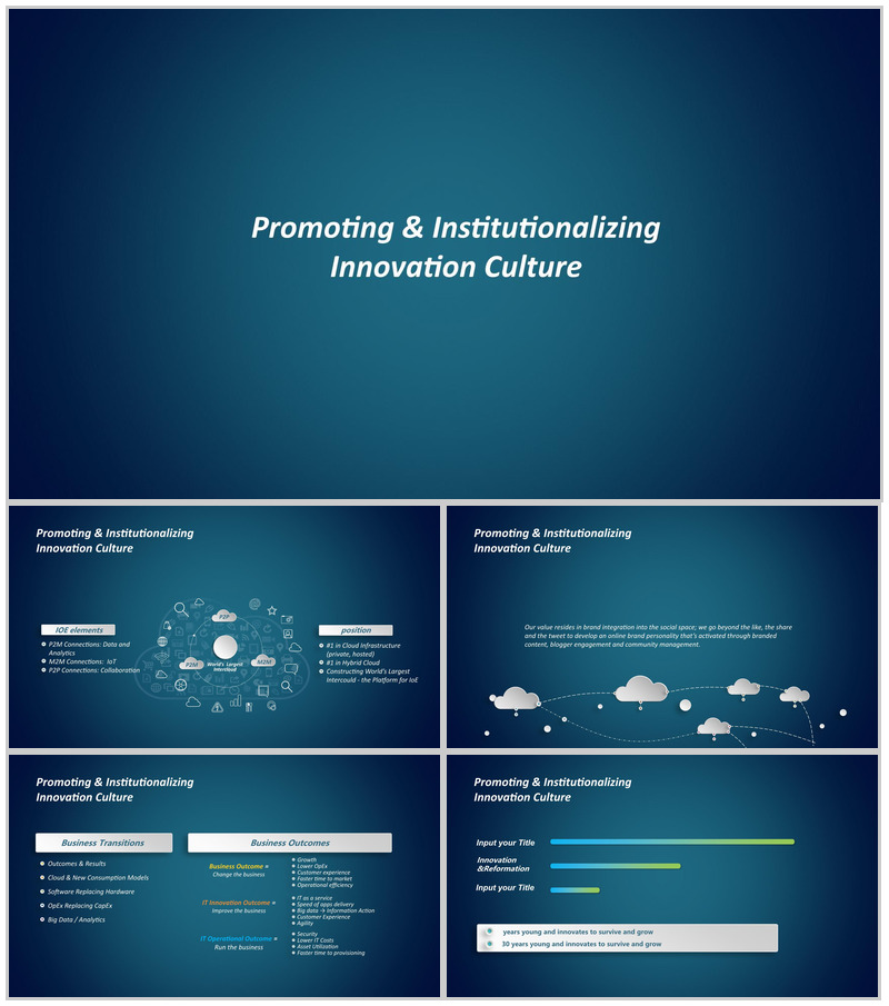深蓝欧美简洁商务产品介绍宣传PPT模板