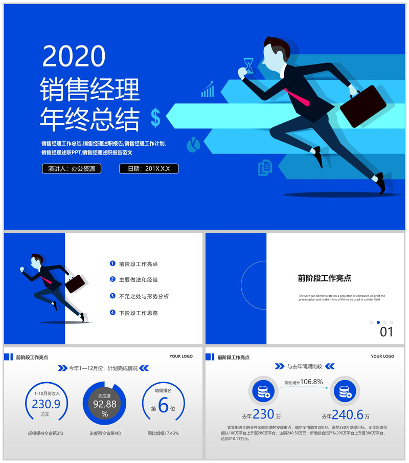 销售心得体会经理工作总结计划述职报告PPT模板