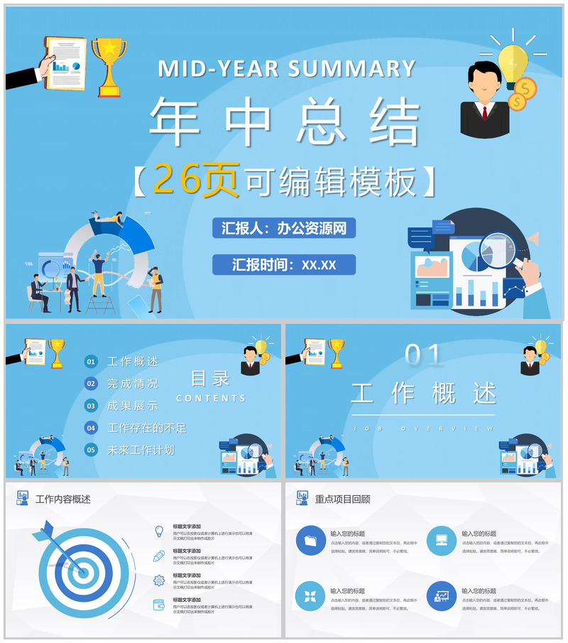 员工述职汇报演讲产品研发部年终总结工作计划方案PPT模板