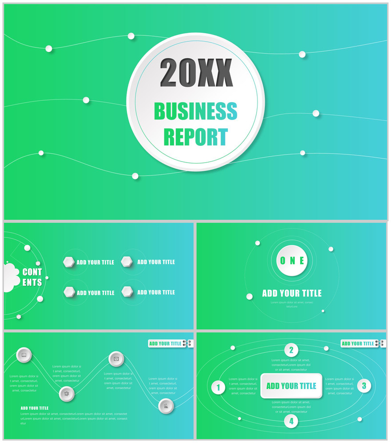 绿色扁平商务通用大气PPT模板