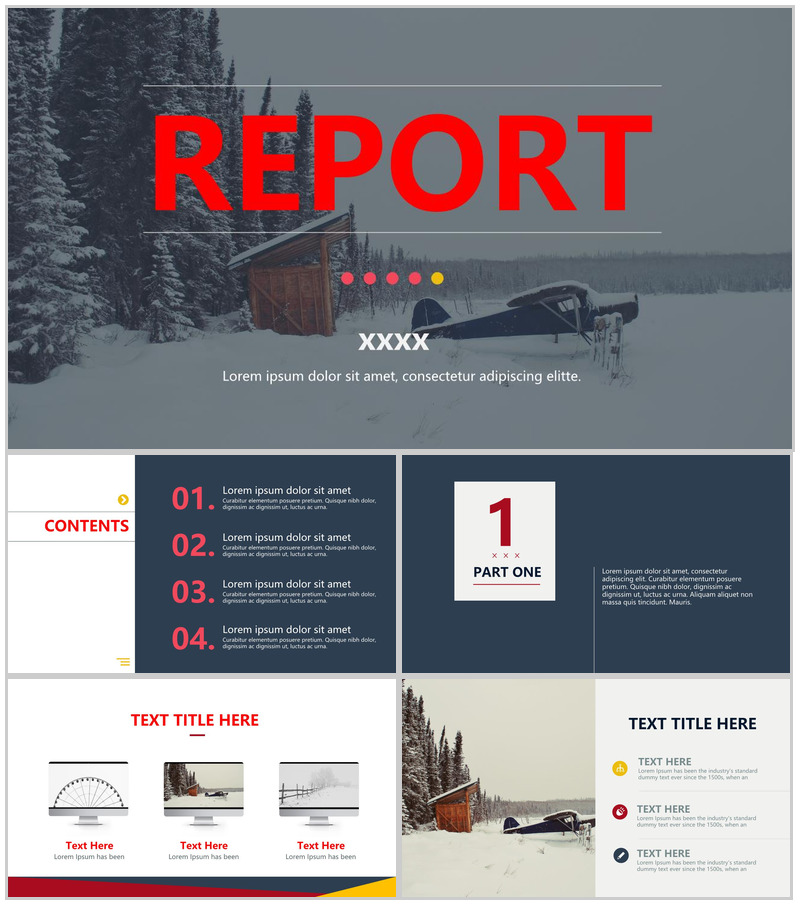 简约风格商务扁平式专业PPT模板