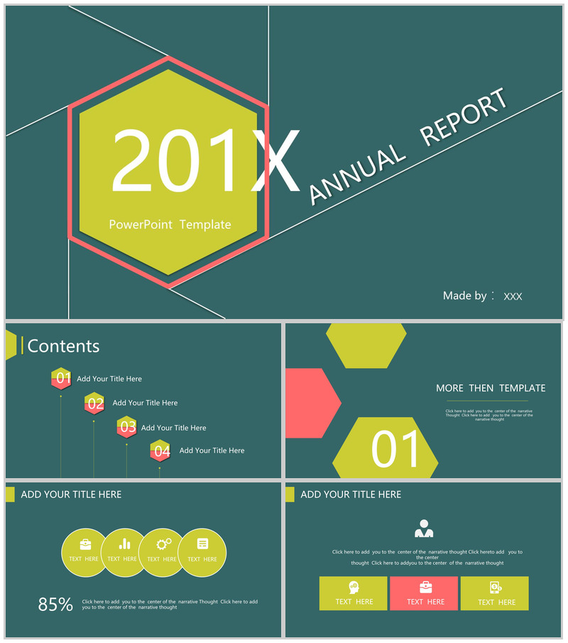 动漫绿色商务汇报企业报告商务PPT模板