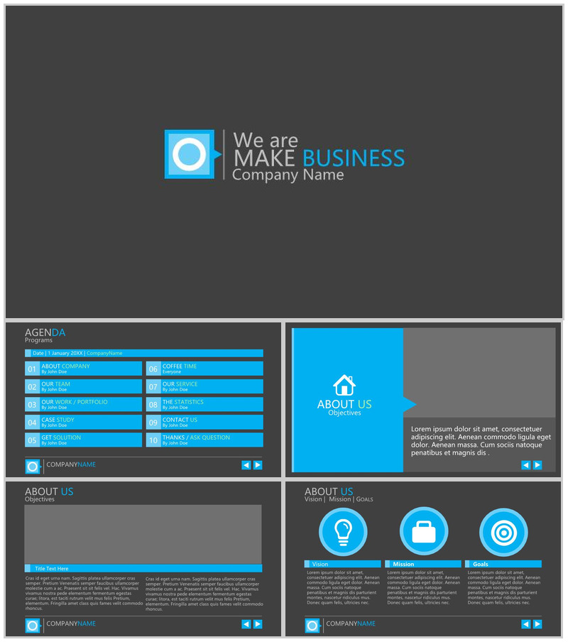 扁平风格商务演讲汇报通用PPT模板
