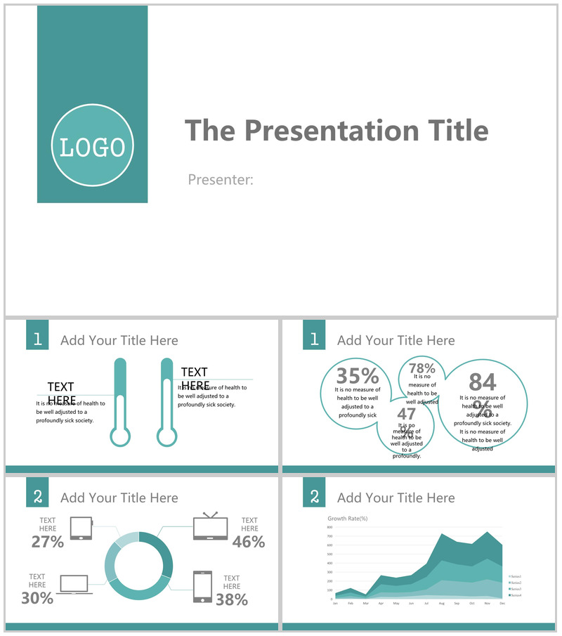 白色多彩商务扁平商务通用PPT模板
