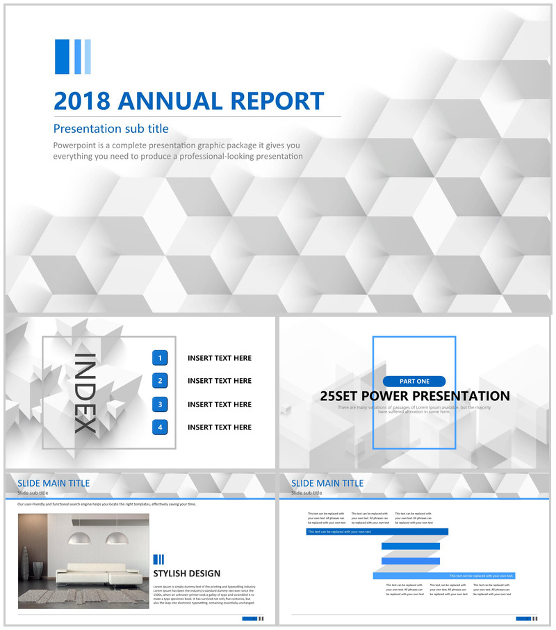 白色大气扁平风格商务总结年终汇报通用PPT模板