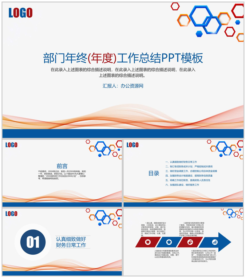 部门年终(年度)工作总结PPT模板