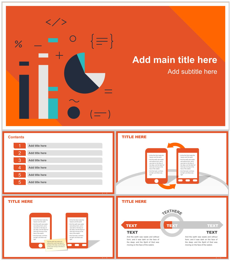 橙色互联网数据分析薪酬统计报告PPT模板