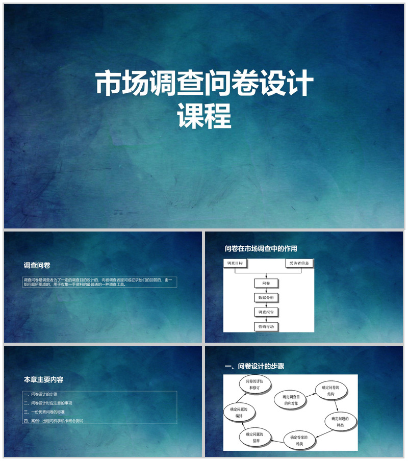 大气市场分析调查问卷课程培训汇报PPT模板