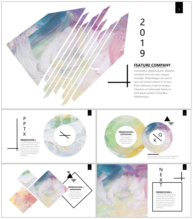淡雅水彩风格商务通用PPT模板