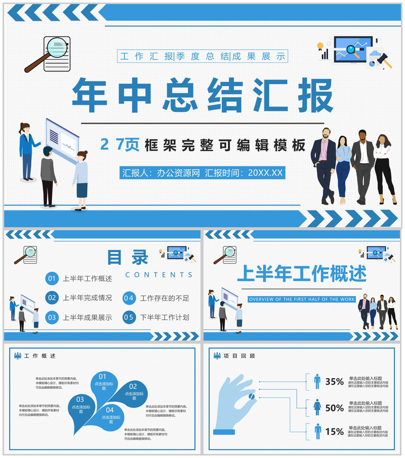 工程项目人事部年终总结PPT模板