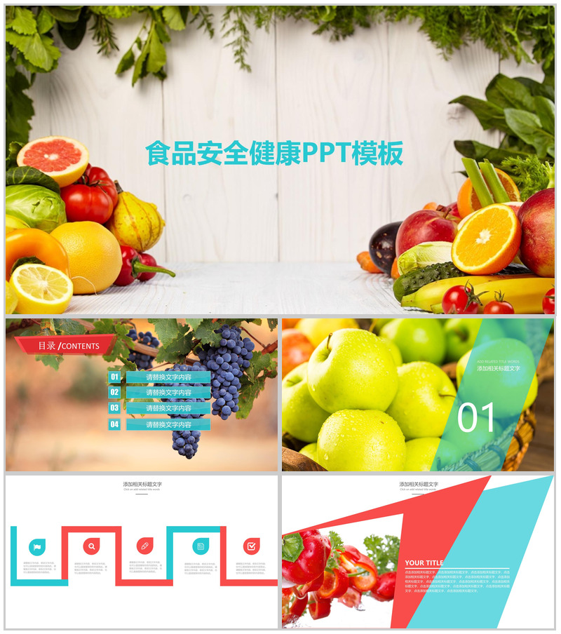 简洁商务食品安全健康工作计划报告PPT模板