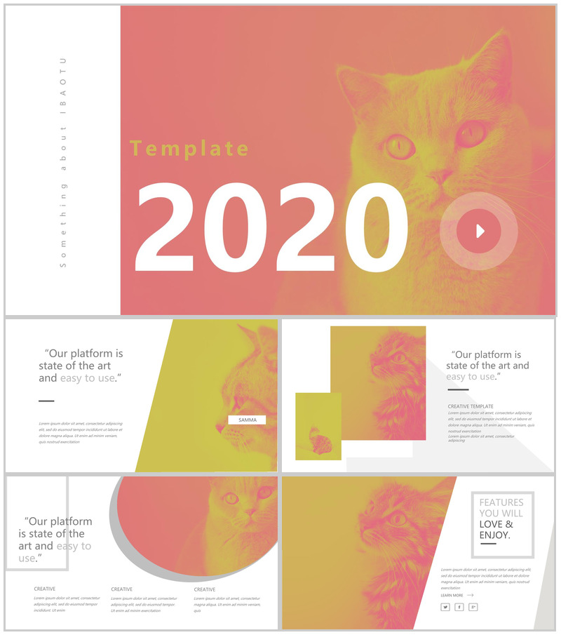 简约朦胧感精美工作汇报PPT模板