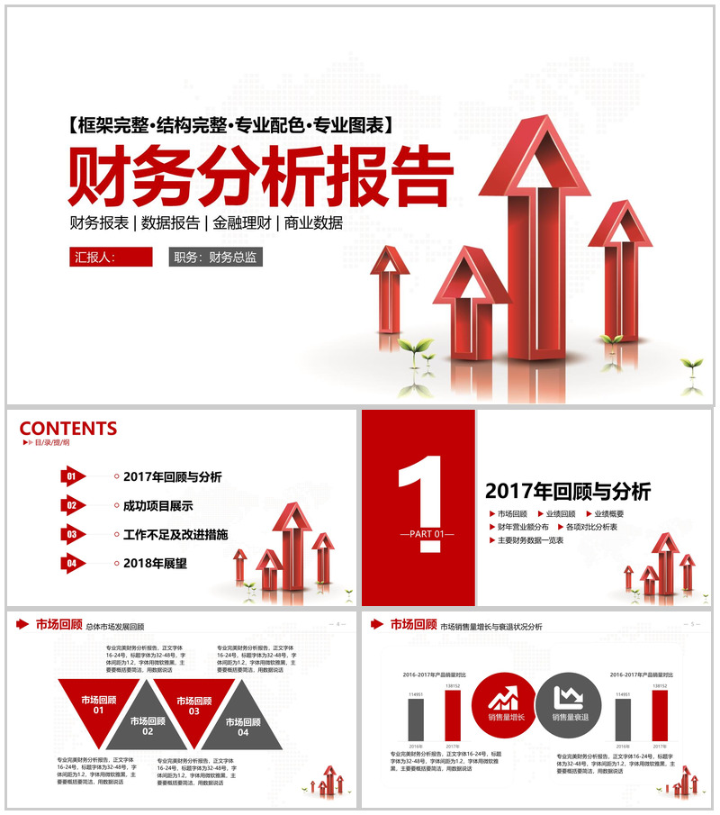 金融财务分析报告财务报表PPT模板